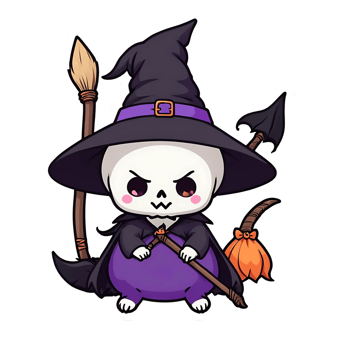Cute Witch - Halloween Sticker - Heat Press Transfer