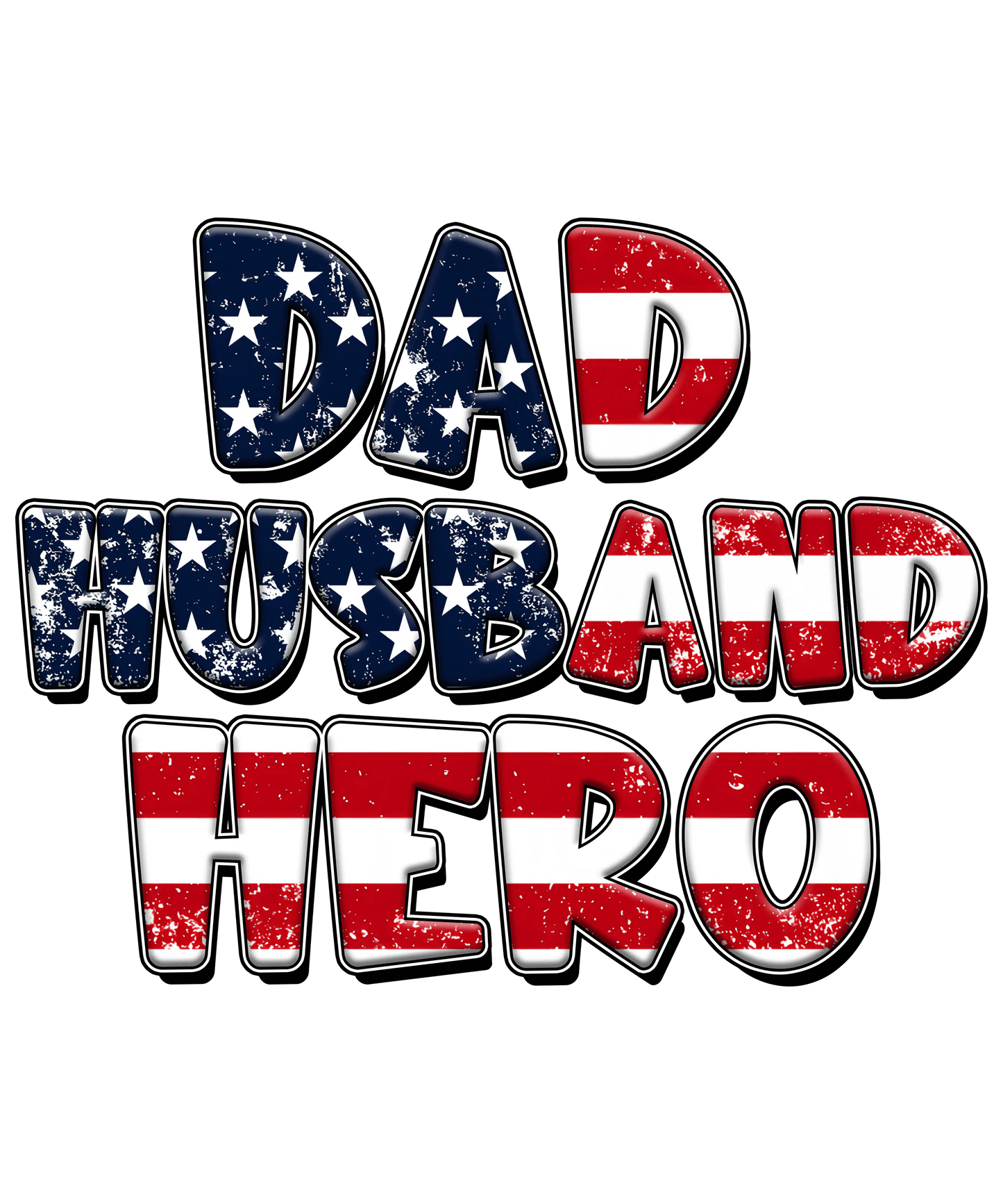 Dad Husband Hero Design - DTF Ready To Press - Heat Press Transfer