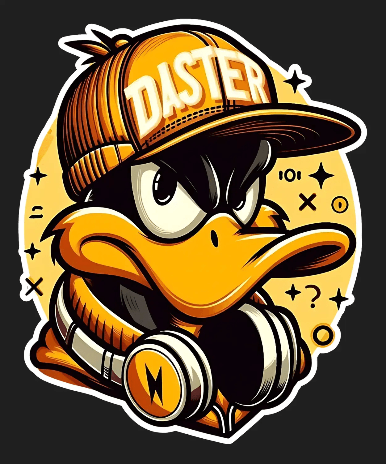 Daster Hat Duck - DTF Ready to Press (black_bg)