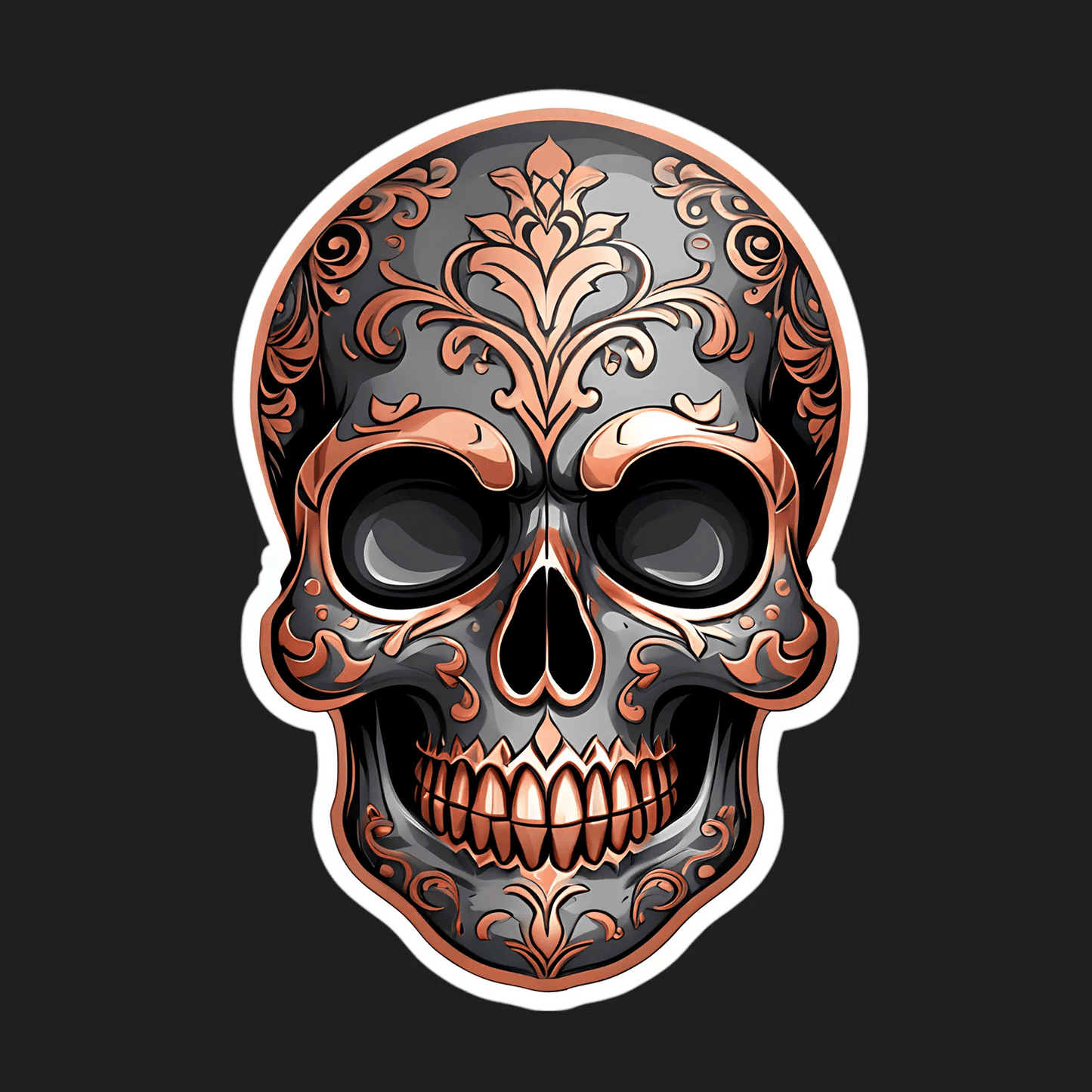 Decorative Skull - Sticker - Heat Press Transfer
