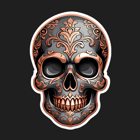 Decorative Skull - Sticker - Heat Press Transfer