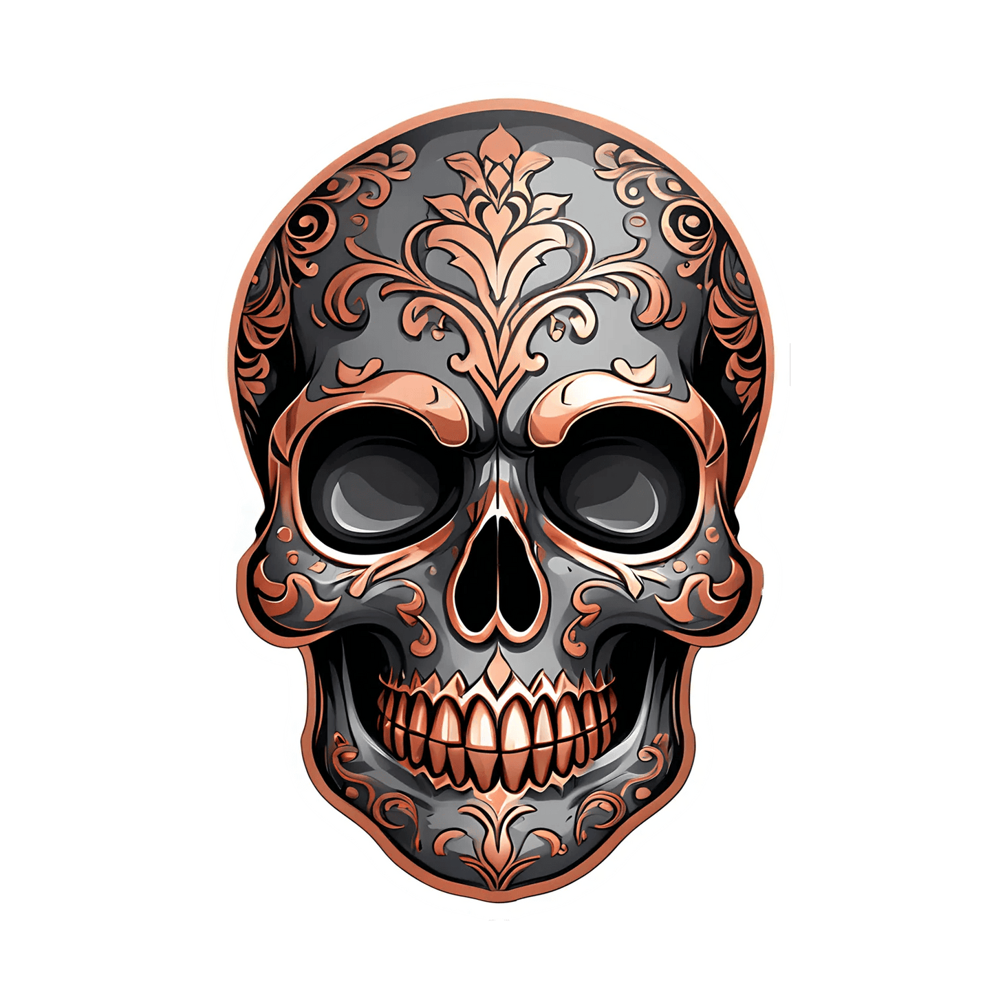 Decorative Skull - Sticker - Heat Press Transfer