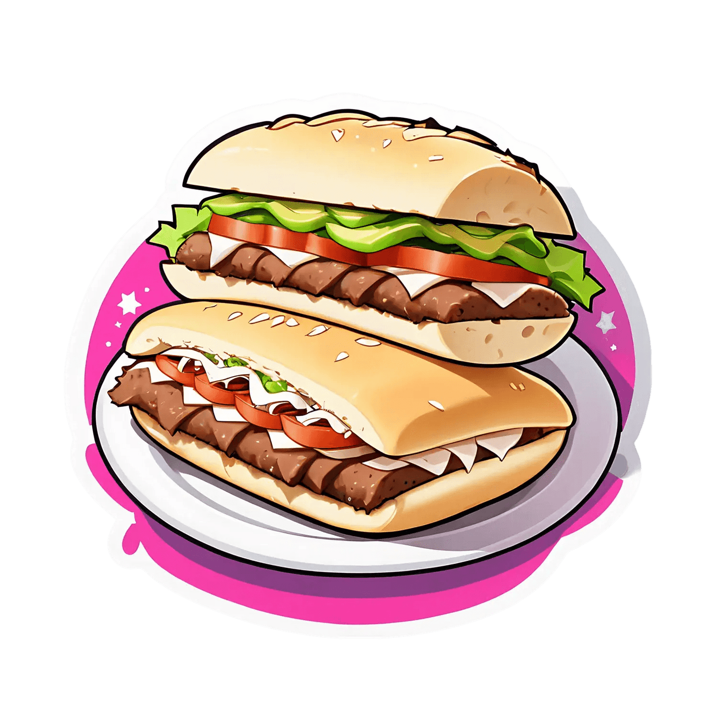 Delicious Burger - Sticker - Heat Press Transfer