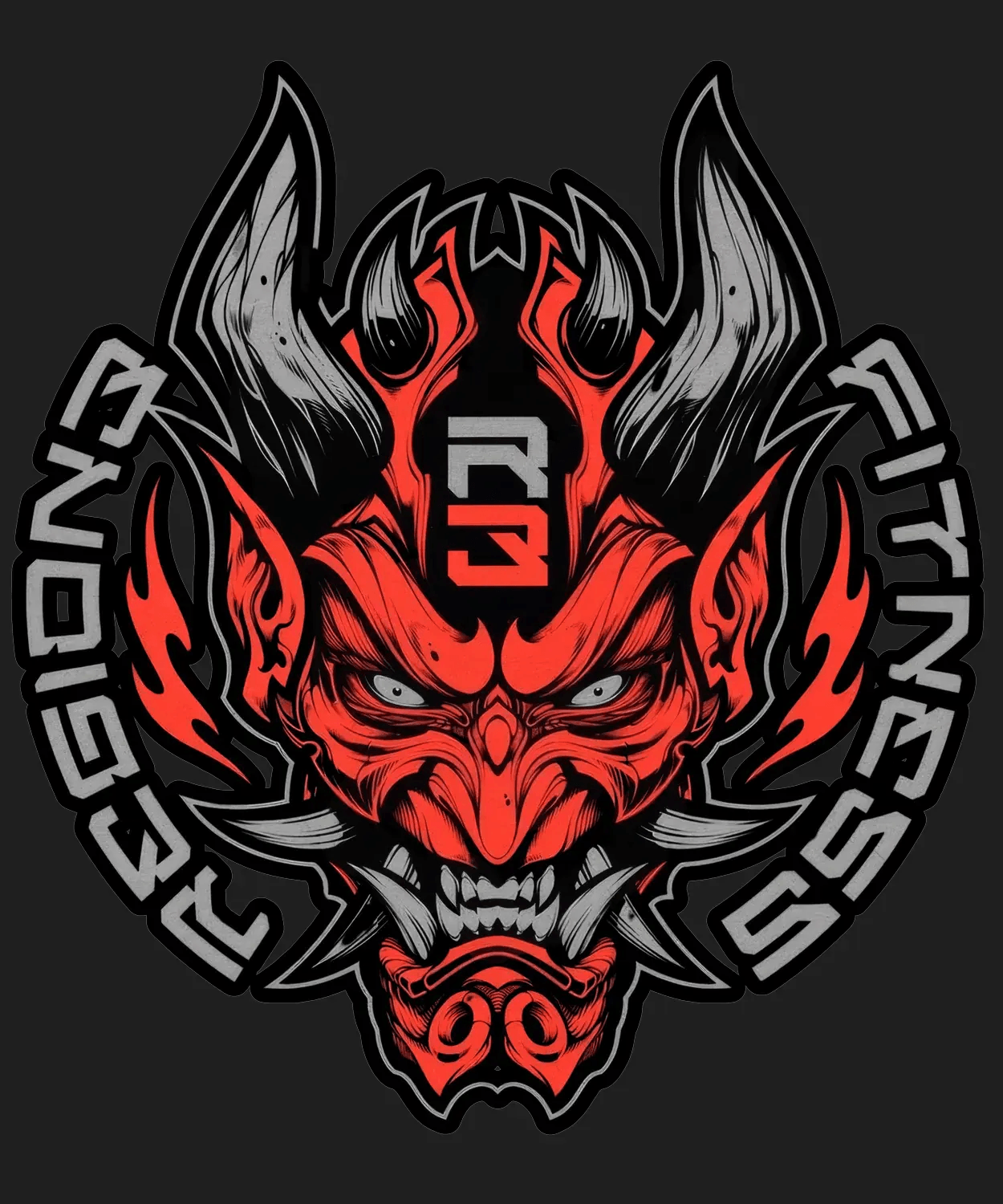 Demon Oni Mask - DTF Ready to Press - Heat Press Transfer