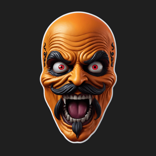 Demon Mask Sticker - UV DTF Decal - Heat Press Transfer