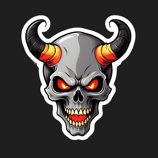 Demon Skull - UV DTF Sticker - Heat Press Transfer