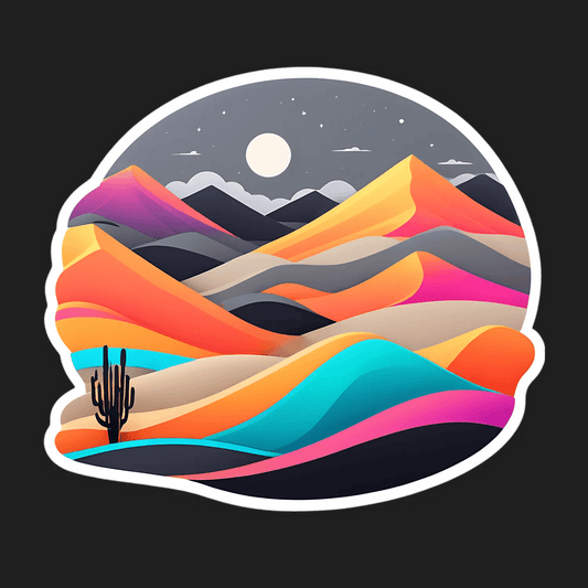 Desert Night Sticker - Vibrant Landscape - Heat Press Transfer