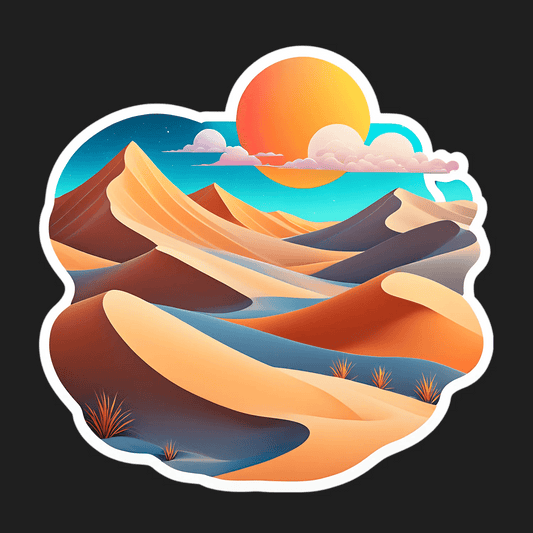 Desert Sunset Sticker - Vibrant Eco-Friendly Decor - Heat Press Transfer