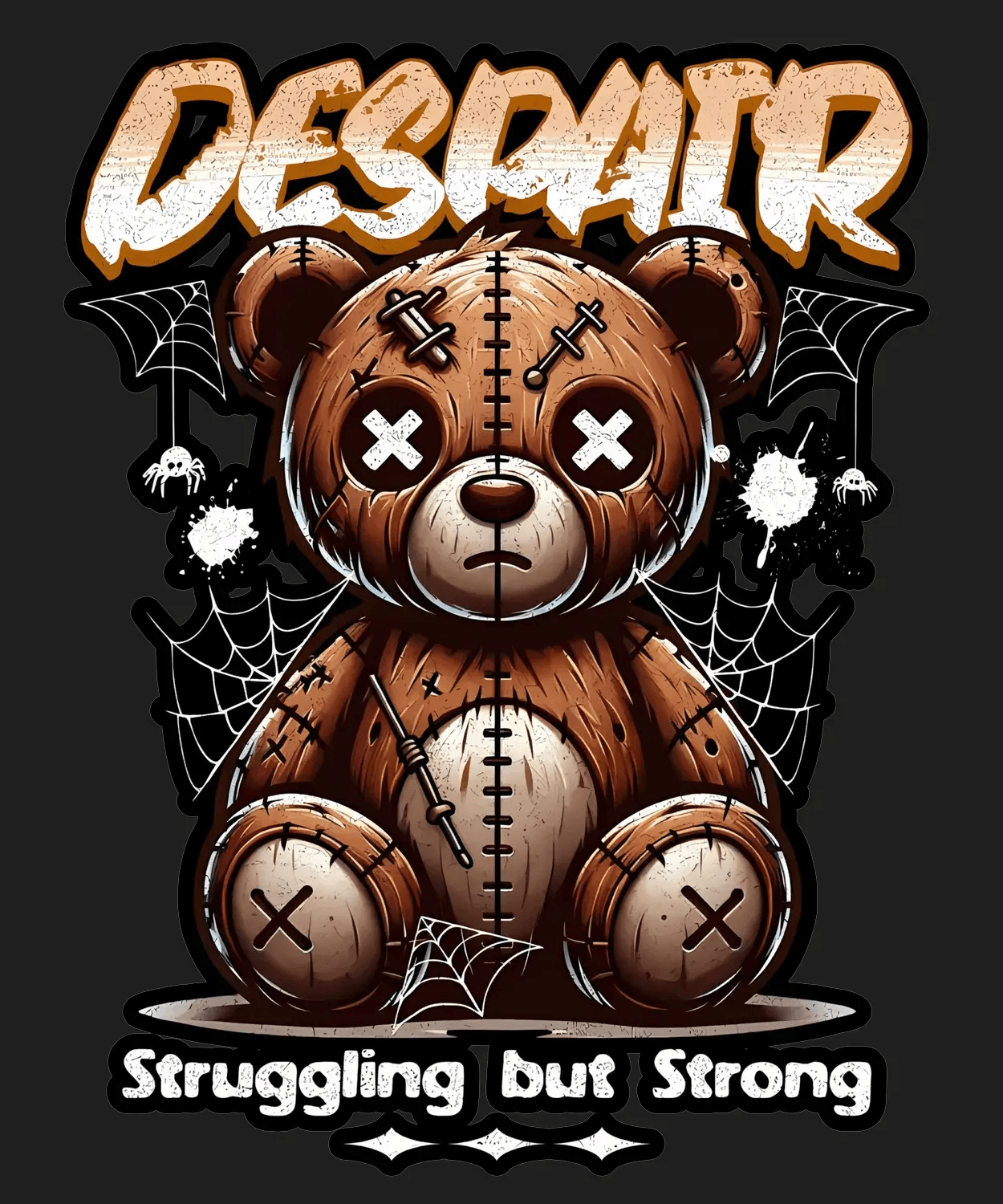 Despair Bear - DTF Ready to Press (black_bg)