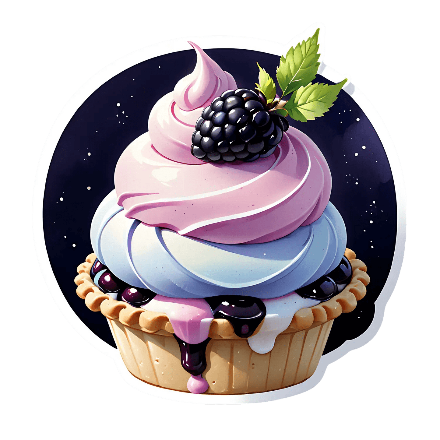 Dessert Delight - Berry Cupcake Sticker - Heat Press Transfer