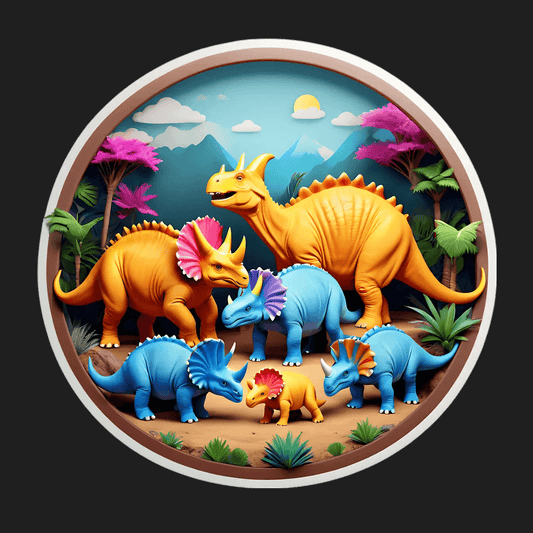 Dinosaur Adventure - Colorful Sticker - Heat Press Transfer