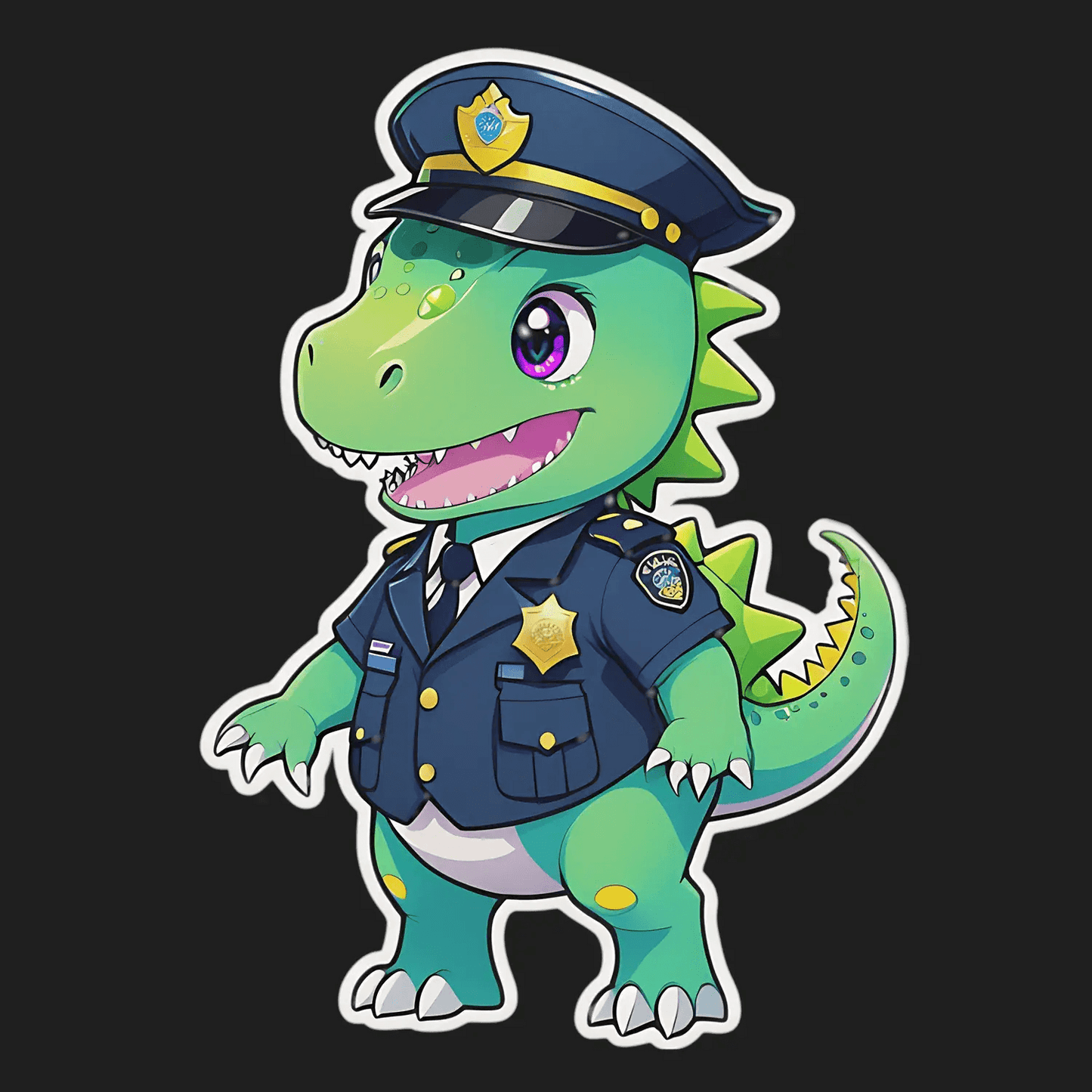 Dinosaur Cop - Sticker - Heat Press Transfer