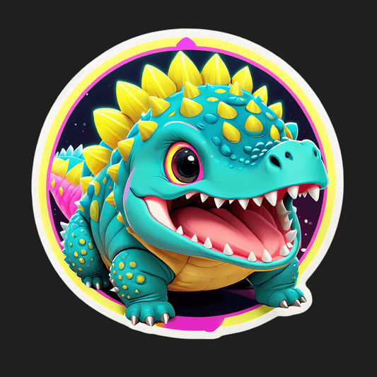 Dinosaur Decal - Playful Sticker - Heat Press Transfer