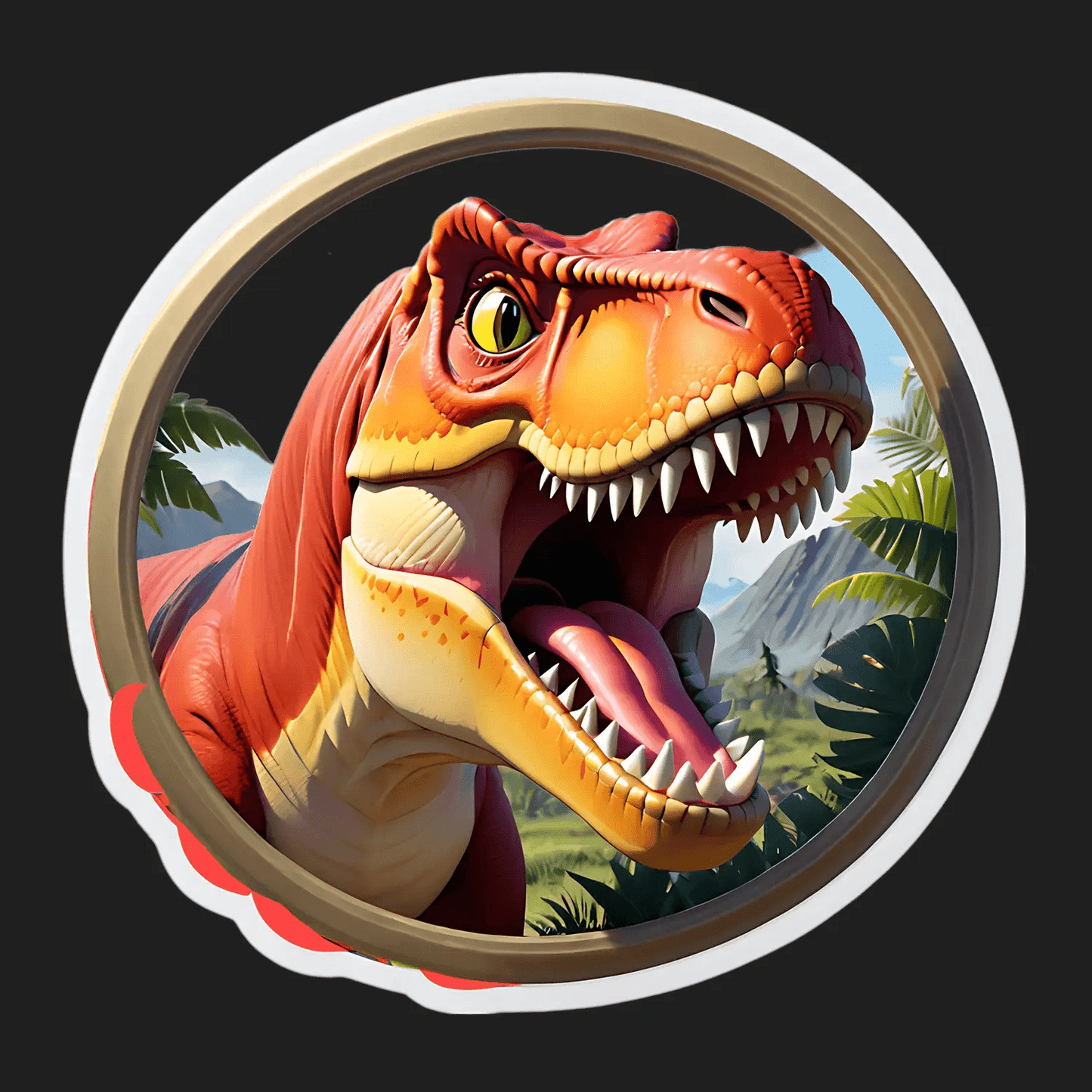 Dinosaur Decal - Vibrant UV Sticker - Heat Press Transfer