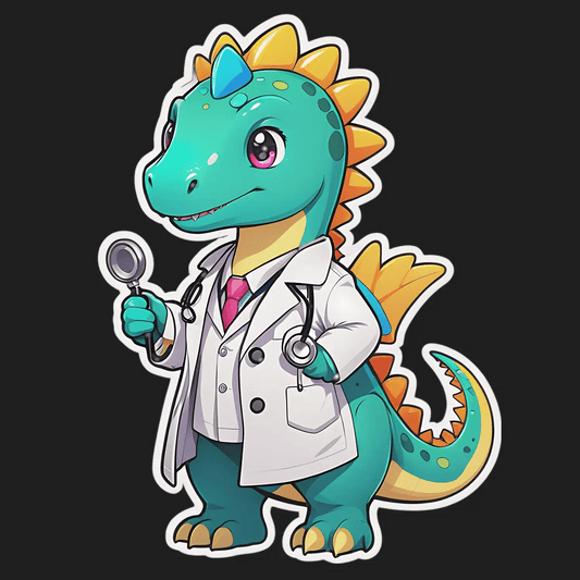 Dinosaur Doctor - Cute Sticker - Heat Press Transfer