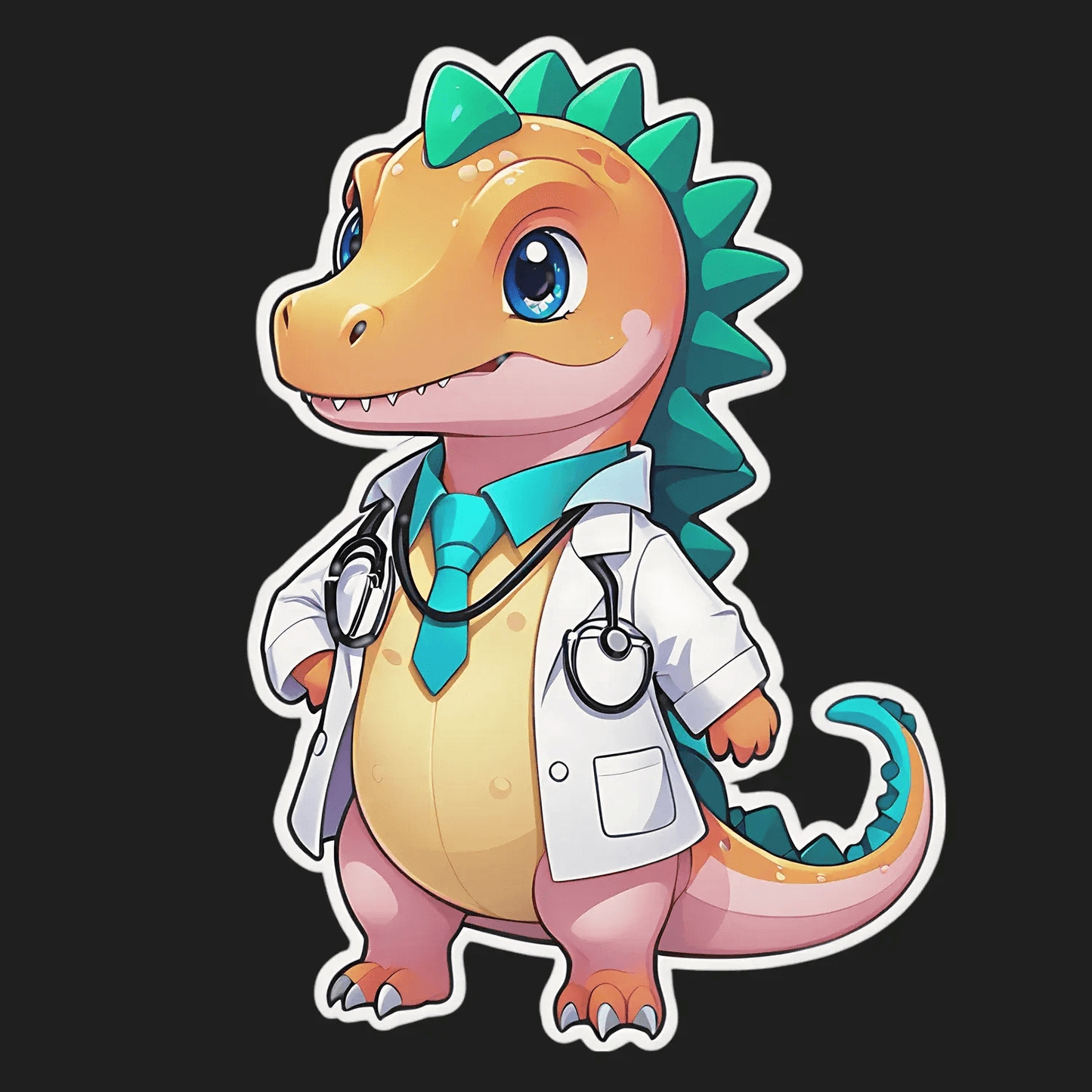 Dinosaur Doctor Sticker - Adorable and Professional - Heat Press Transfer