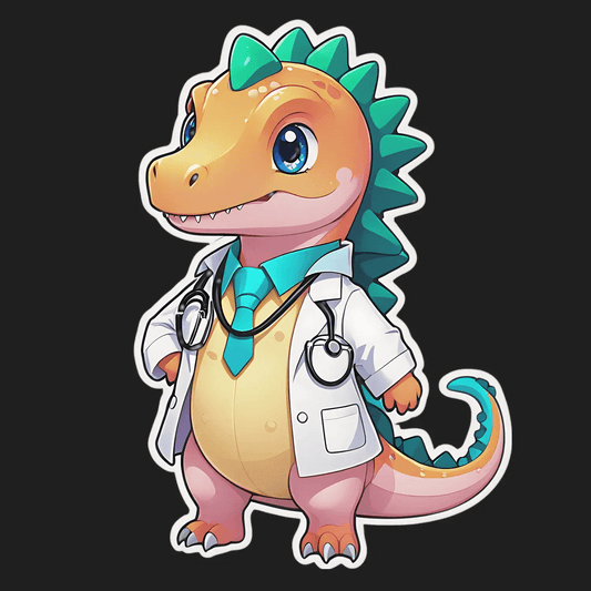 Dinosaur Doctor Sticker - Adorable and Professional - Heat Press Transfer