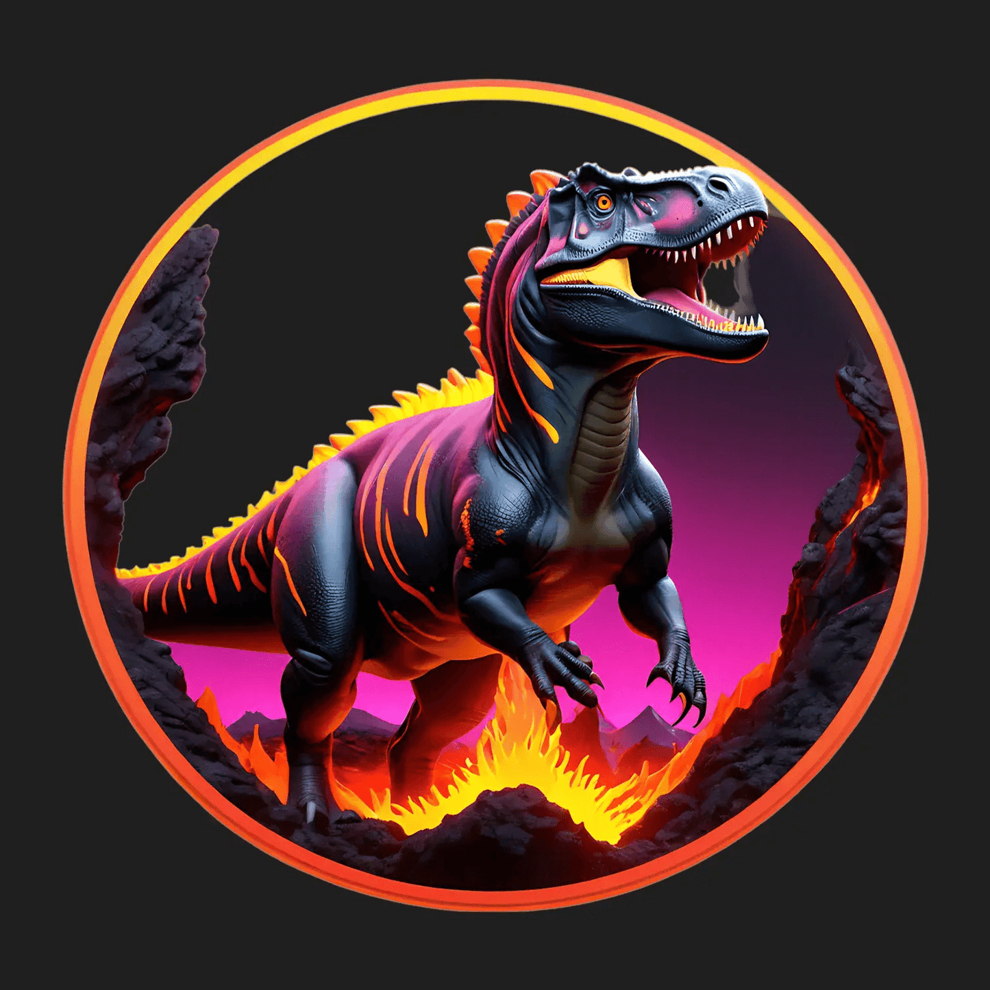 Dinosaur Fire - Dynamic Sticker - Heat Press Transfer