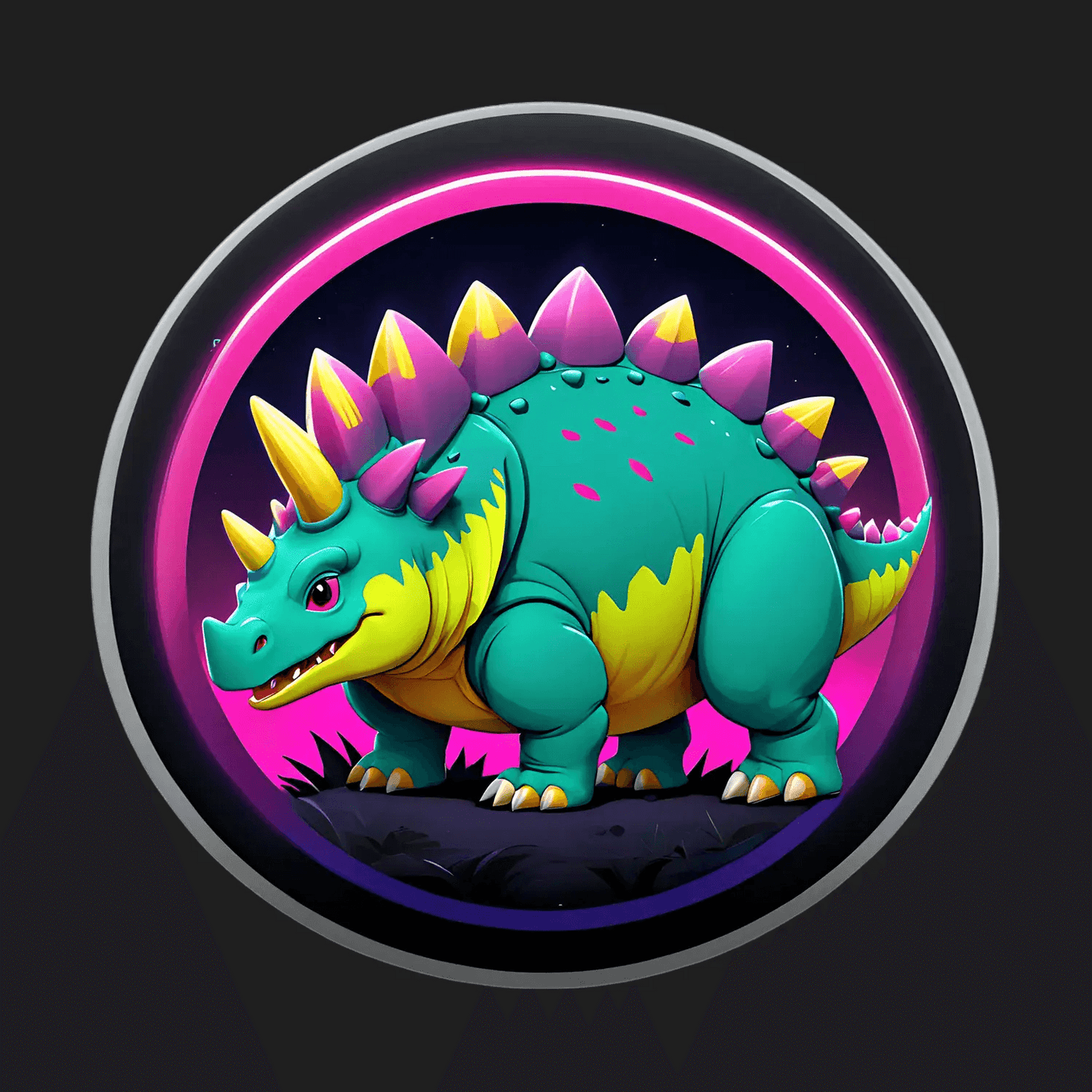 Dinosaur Glow - UV DTF Sticker - Heat Press Transfer