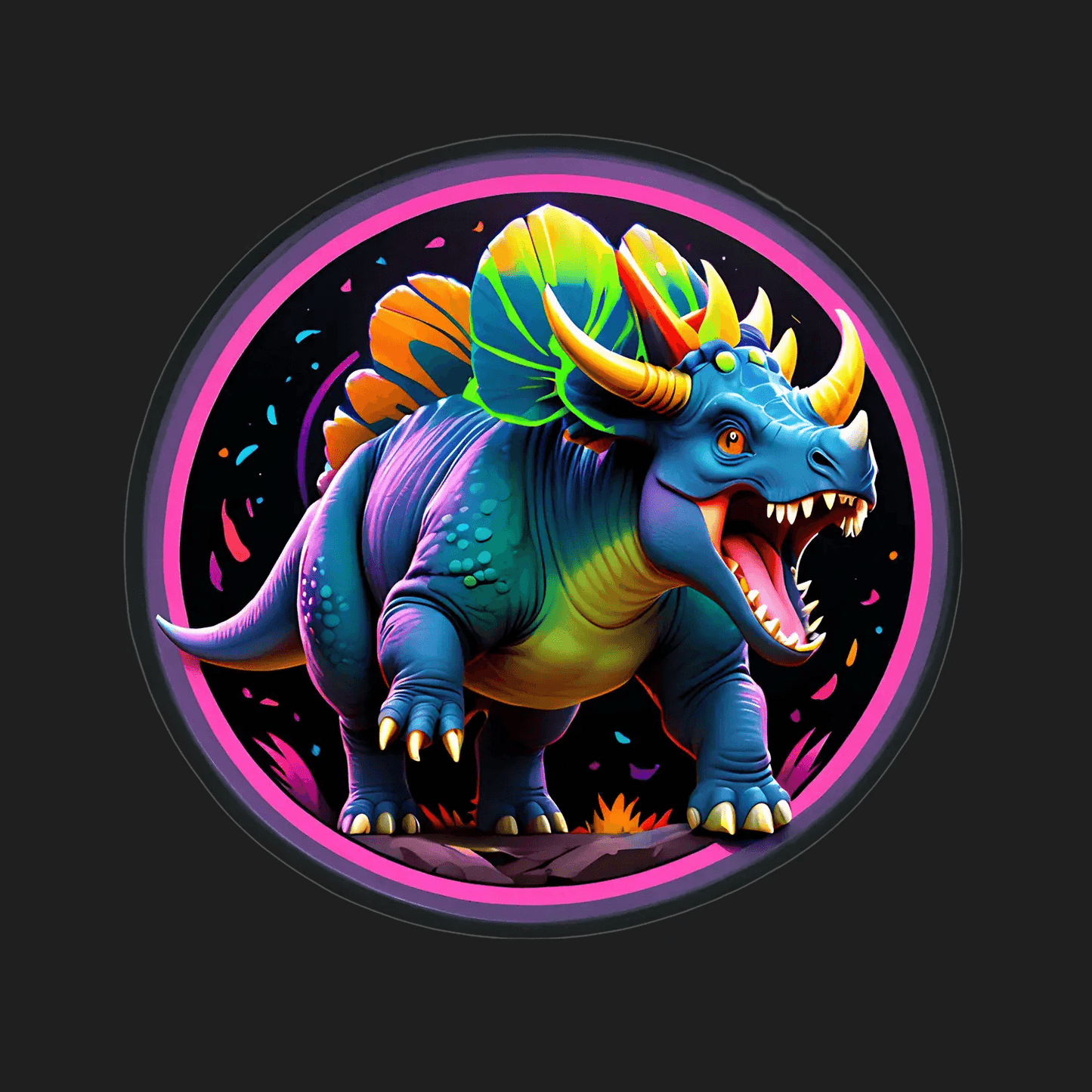 Dinosaur Glow UV - Sticker - Heat Press Transfer