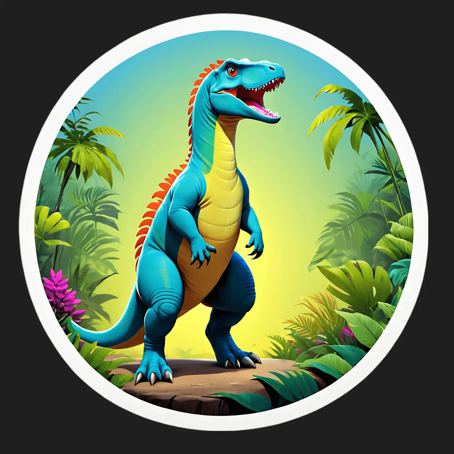 Dinosaur Jungle Sticker - Vibrant Kids Decor - Heat Press Transfer