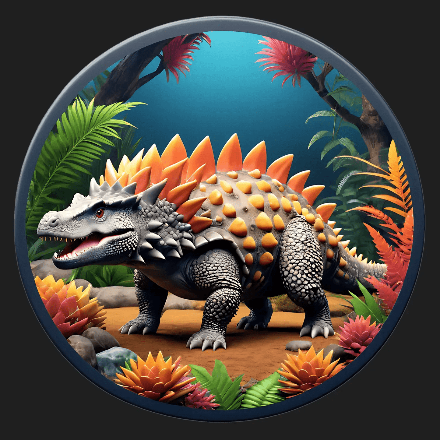 Dinosaur Jungle Sticker – Colorful Fantasy - Heat Press Transfer