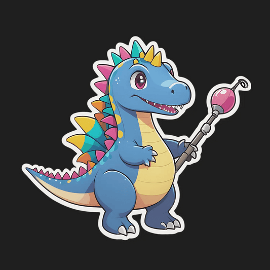 Dinosaur Magic Wand - Sticker - Heat Press Transfer