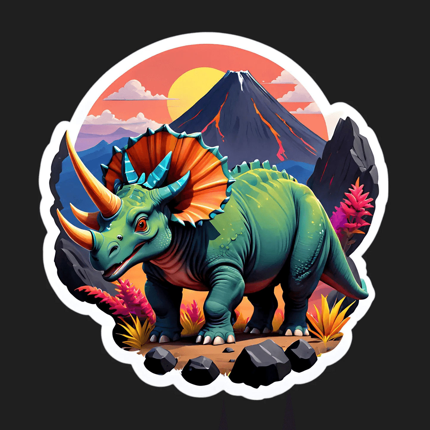 Dinosaur Mountain - Sticker - Heat Press Transfer