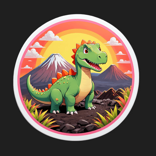 Dinosaur Mountain Sticker - UV DTF Print - Heat Press Transfer