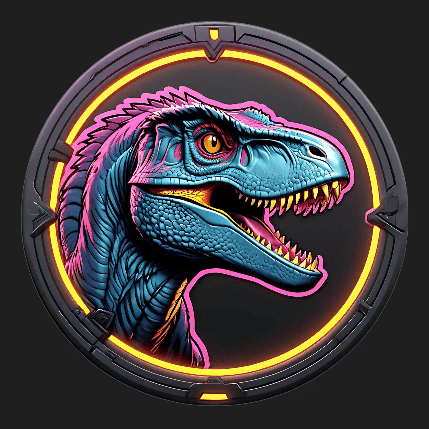 Dinosaur Neon Art - Sticker - Heat Press Transfer