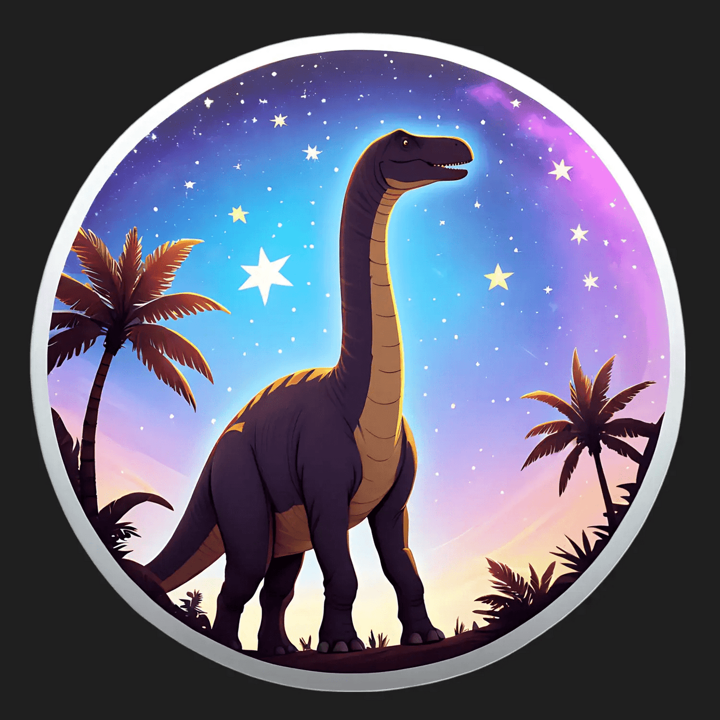 Dinosaur Night Sky - Sticker - Heat Press Transfer