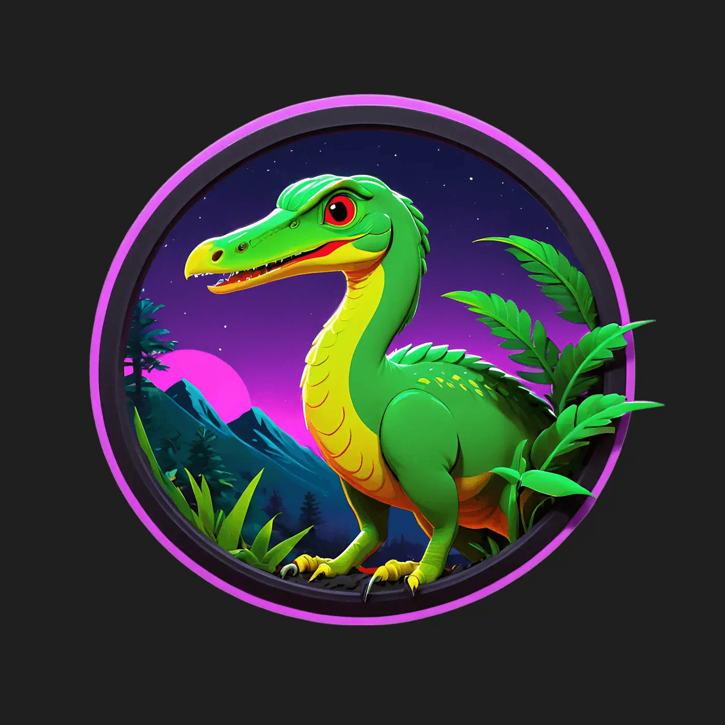 Dinosaur Night - UV DTF Sticker - Heat Press Transfer