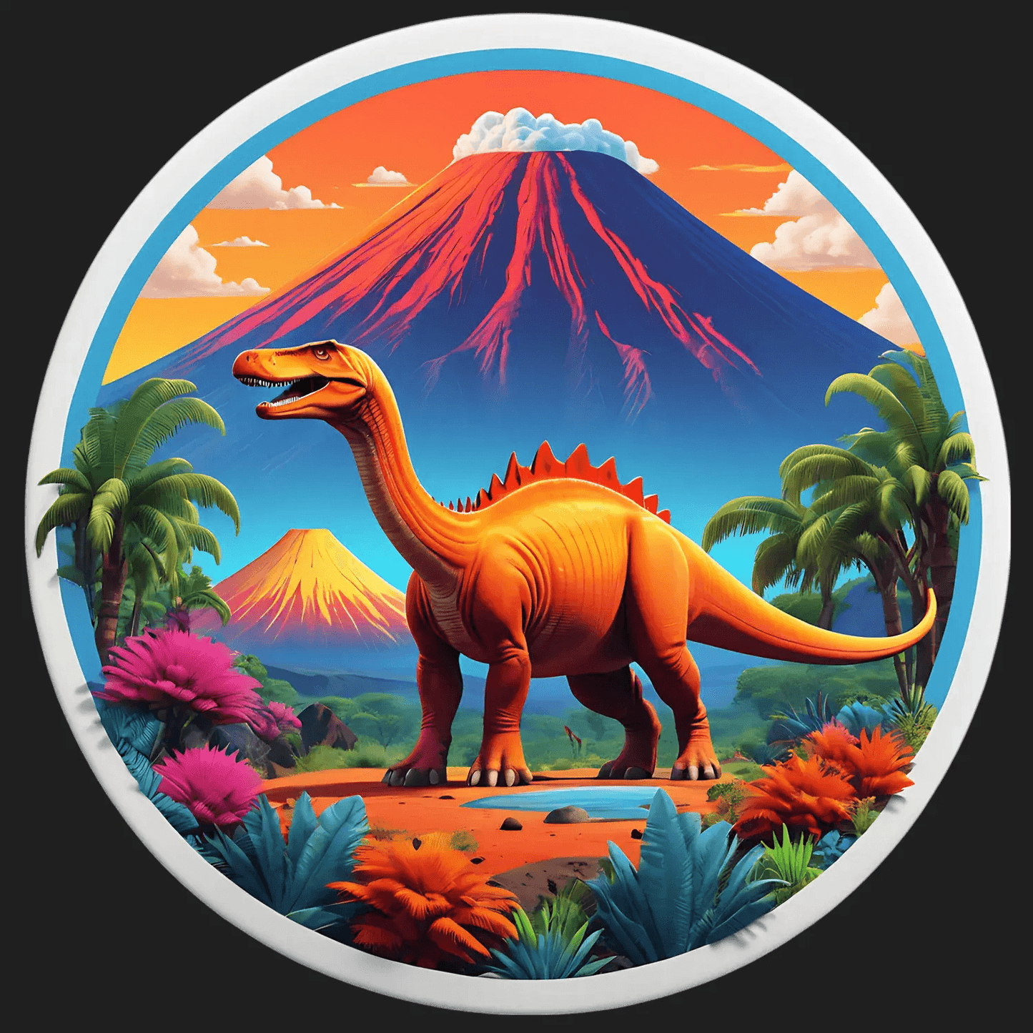 Dinosaur Paradise - Vibrant Sticker - Heat Press Transfer