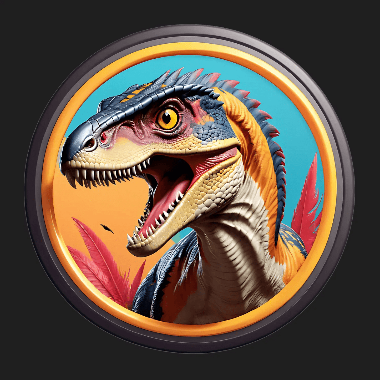 Dinosaur Rage Sticker - Vibrant Dino Graphics - Heat Press Transfer