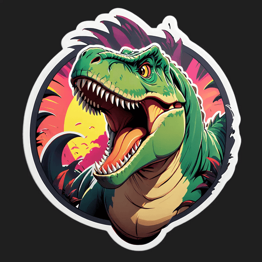 Dinosaur Roar Sticker - Vibrant UV DTF - Heat Press Transfer