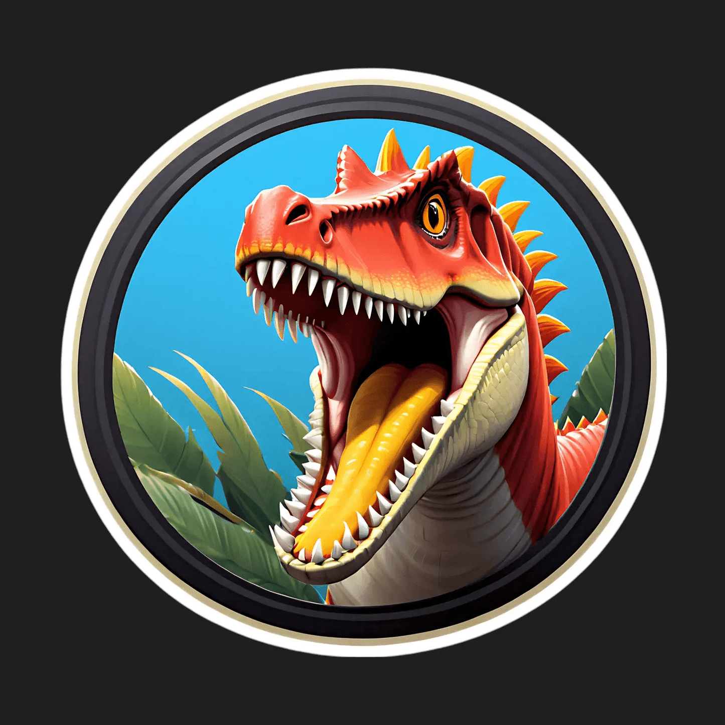 Dinosaur Roar - UV DTF Sticker - Heat Press Transfer
