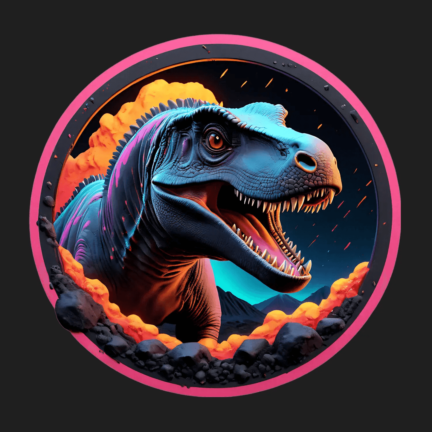 Dinosaur Roar - Vibrant UV Sticker - Heat Press Transfer