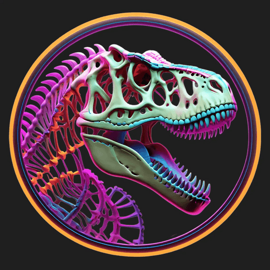 Dinosaur Skeleton - Rainbow Sticker - Heat Press Transfer