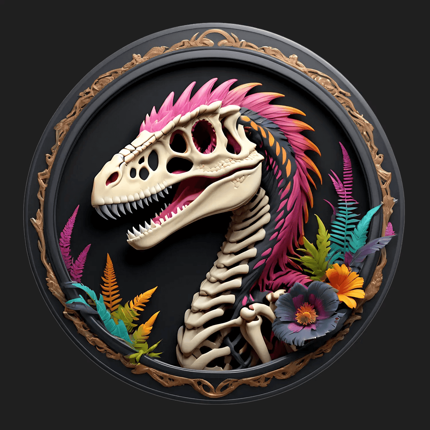 Dinosaur Skull Decor - Sticker - Heat Press Transfer