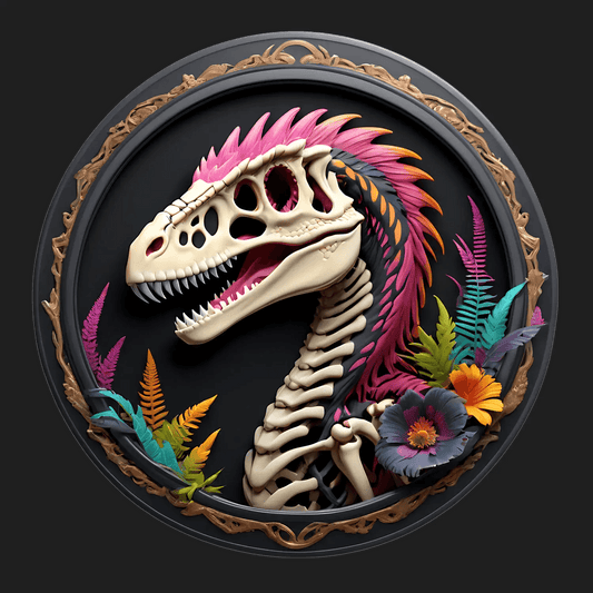 Dinosaur Skull Decor - Sticker - Heat Press Transfer