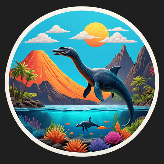 Dinosaur Sticker - Jurassic Seascape - Heat Press Transfer