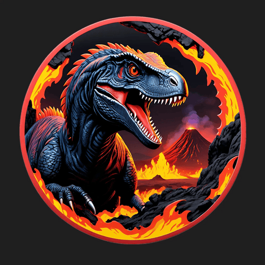Dinosaur Sticker - Volcanic Eruption Theme - Heat Press Transfer