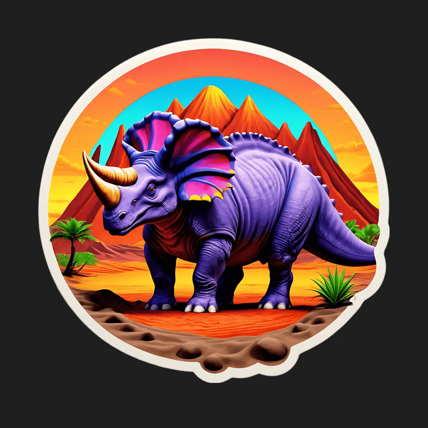 Dinosaur Sunset Adventure - Sticker - Heat Press Transfer