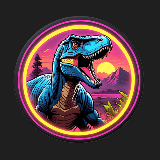 Dinosaur Sunset Glow - Sticker - Heat Press Transfer