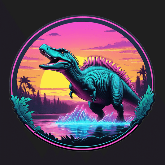 Dinosaur Sunset - Sticker - Heat Press Transfer