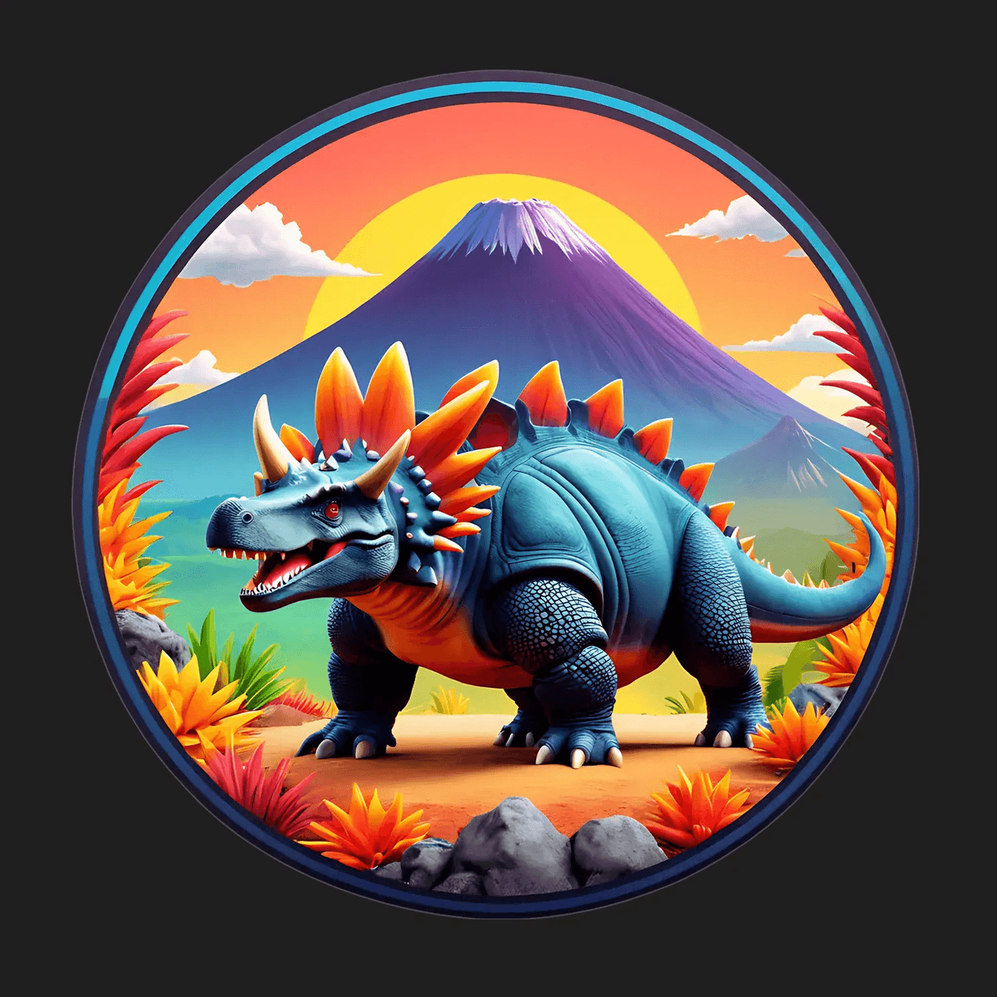 Dinosaur Sunset - Sticker - Heat Press Transfer