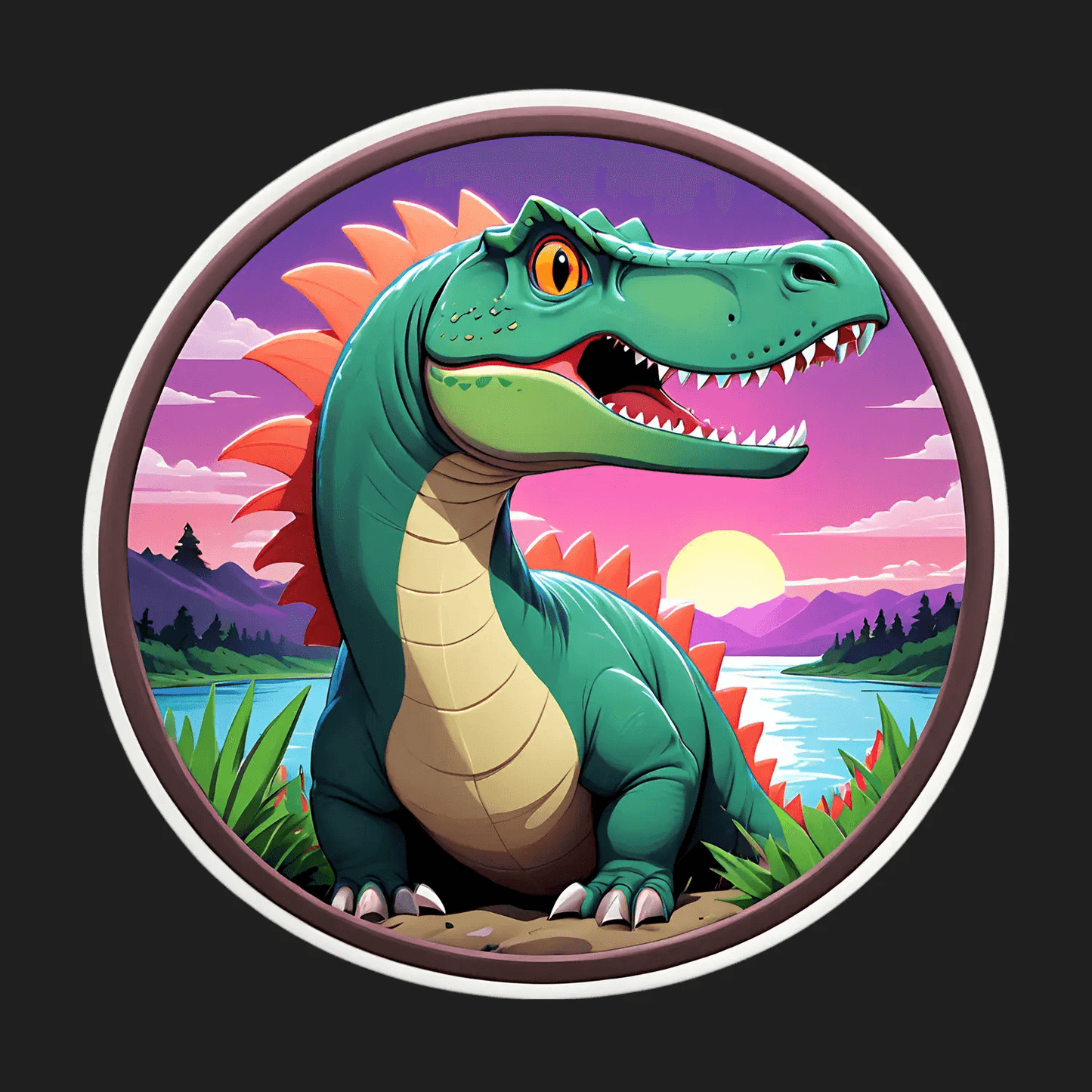 Dinosaur Sunset - Sticker - Heat Press Transfer