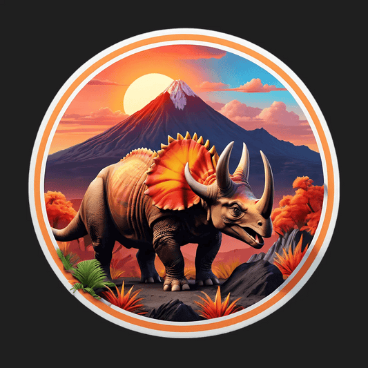 Dinosaur Sunset Sticker - Vibrant UV Design - Heat Press Transfer