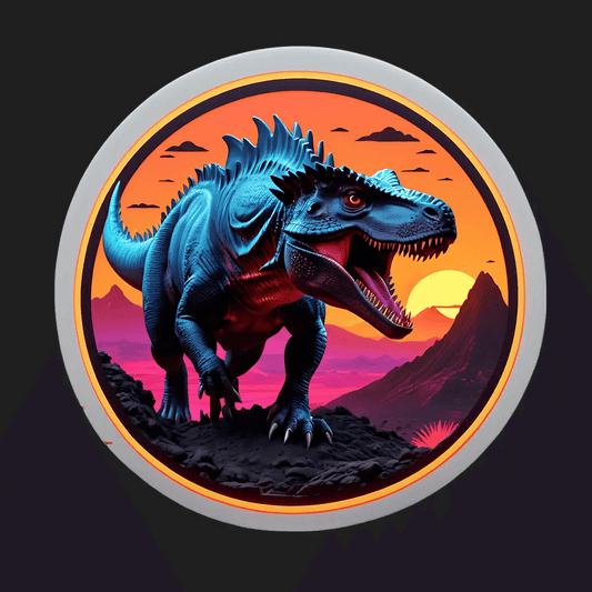 Dinosaur Sunset - UV DTF Sticker - Heat Press Transfer