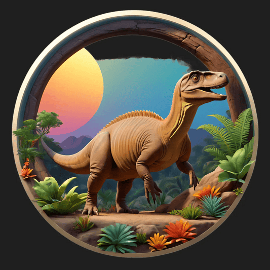 Dinosaur Sunset - UV DTF Sticker - Heat Press Transfer